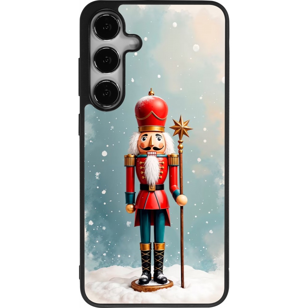 Coque Samsung Galaxy S24+ - Silicone rigide noir Christmas 25 Nutcracker Snow