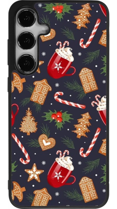 Coque Samsung Galaxy S24+ - Silicone rigide noir Christmas 25 Pattern Gingerbread House