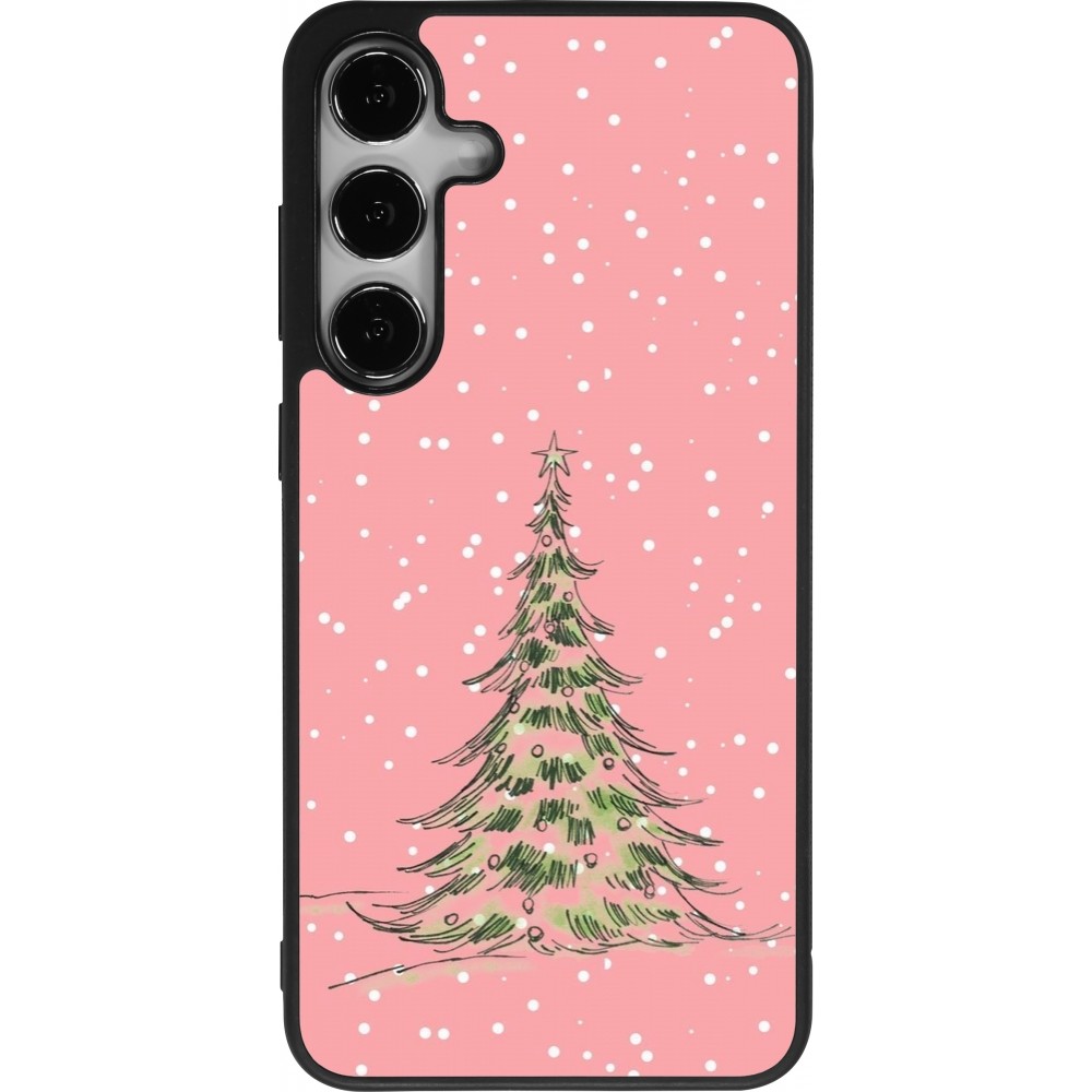 Coque Samsung Galaxy S24+ - Silicone rigide noir Christmas 25 Pink Tree