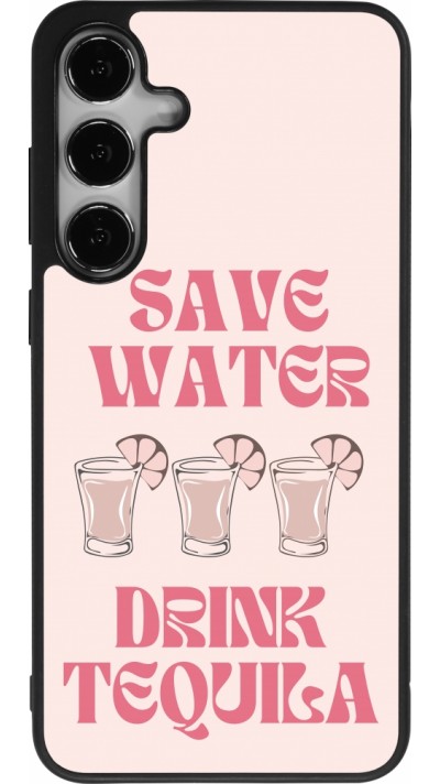 Coque Samsung Galaxy S24+ - Silicone rigide noir Cocktail Save Water Drink Tequila