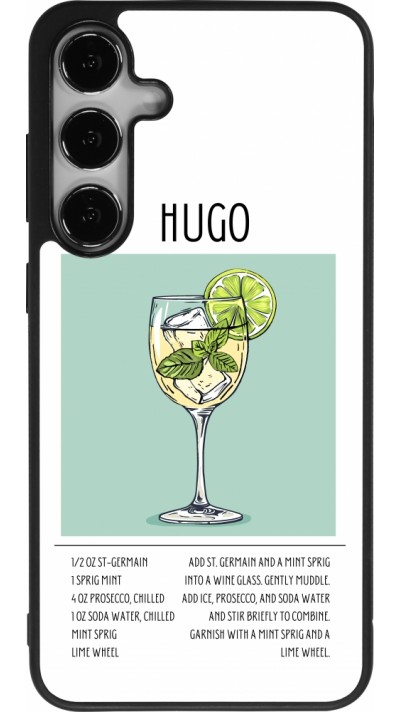 Coque Samsung Galaxy S24+ - Silicone rigide noir Cocktail recette Hugo