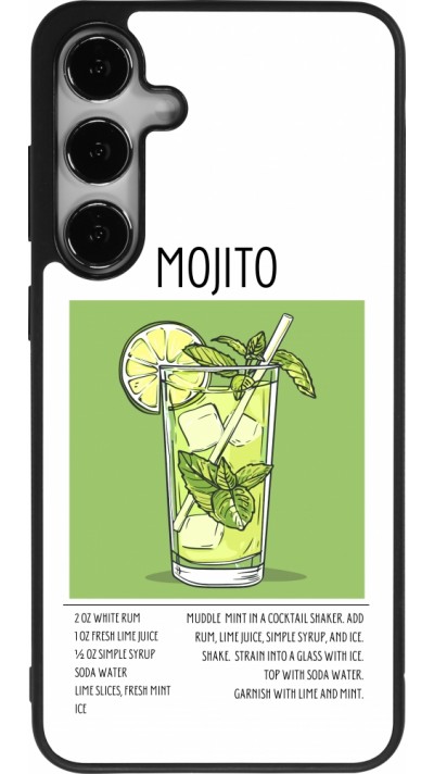 Samsung Galaxy S24+ Case Hülle - Silikon schwarz Cocktail Rezept Mojito