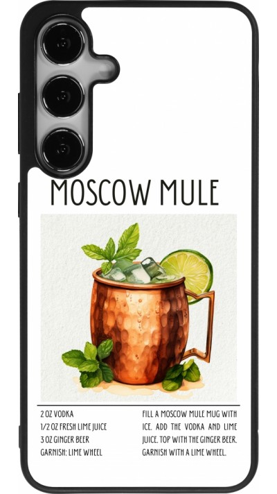 Coque Samsung Galaxy S24+ - Silicone rigide noir Cocktail recette Moscow Mule