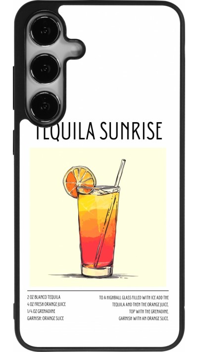 Samsung Galaxy S24+ Case Hülle - Silikon schwarz Cocktail Rezept Tequila Sunrise