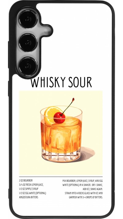 Samsung Galaxy S24+ Case Hülle - Silikon schwarz Cocktail Rezept Whisky Sour