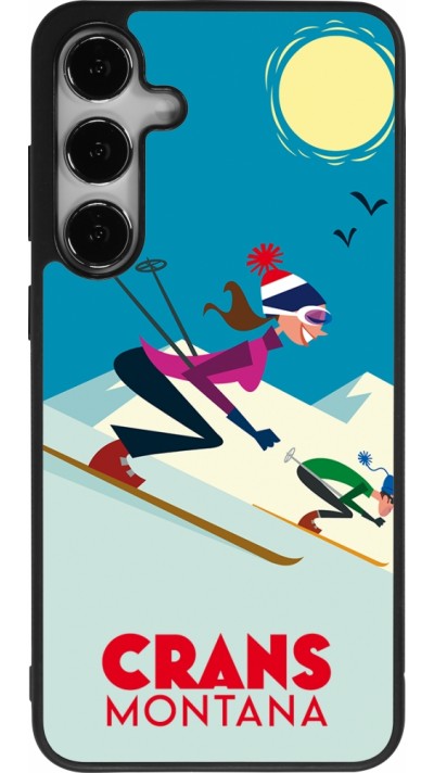 Coque Samsung Galaxy S24+ - Silicone rigide noir Crans-Montana Ski Downhill