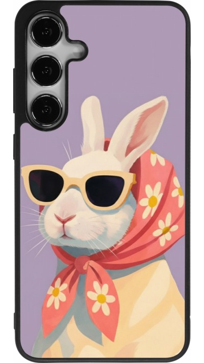 Coque Samsung Galaxy S24+ - Silicone rigide noir Easter 2026 Rabbit with scarf