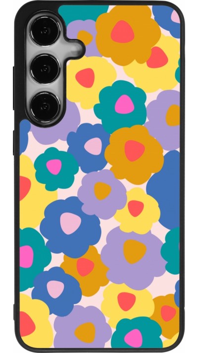 Coque Samsung Galaxy S24+ - Silicone rigide noir Easter 2024 flower power