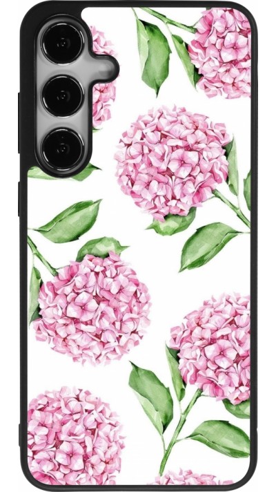 Coque Samsung Galaxy S24+ - Silicone rigide noir Easter 2024 pink flowers
