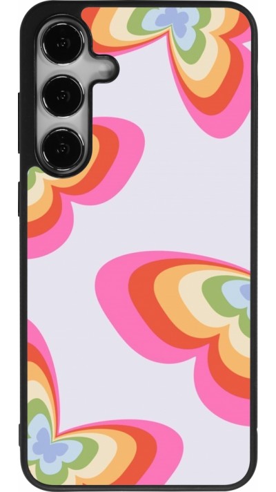 Samsung Galaxy S24+ Case Hülle - Silikon schwarz Easter 2024 rainbow butterflies