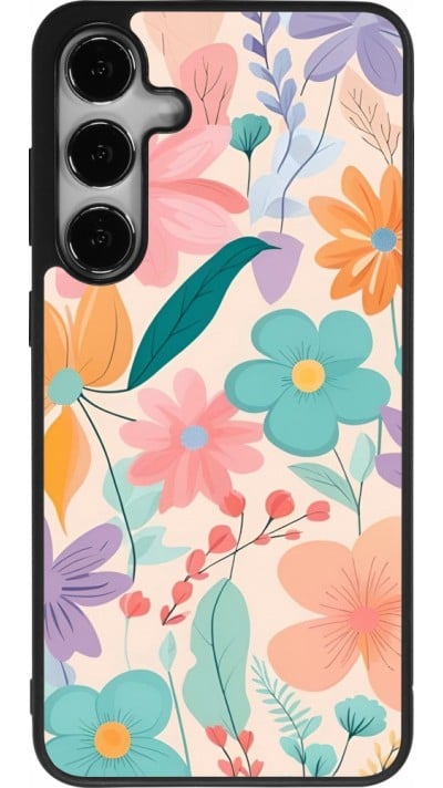 Samsung Galaxy S24+ Case Hülle - Silikon schwarz Easter 2024 spring flowers