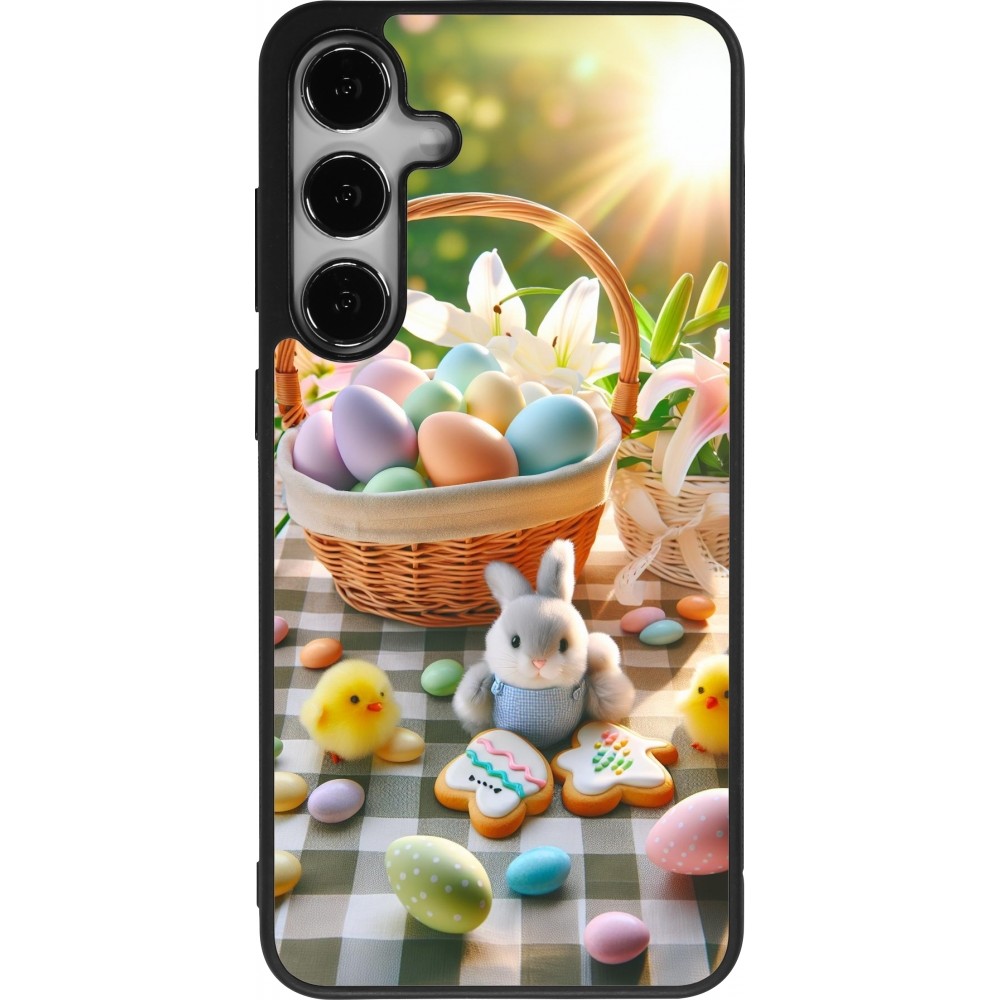 Samsung Galaxy S24+ Case Hülle - Silikon schwarz Ostern 2025 Osterkorb