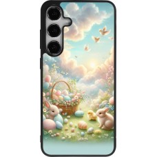 Coque Samsung Galaxy S24+ - Silicone rigide noir Easter 2025 Pastel Pâques