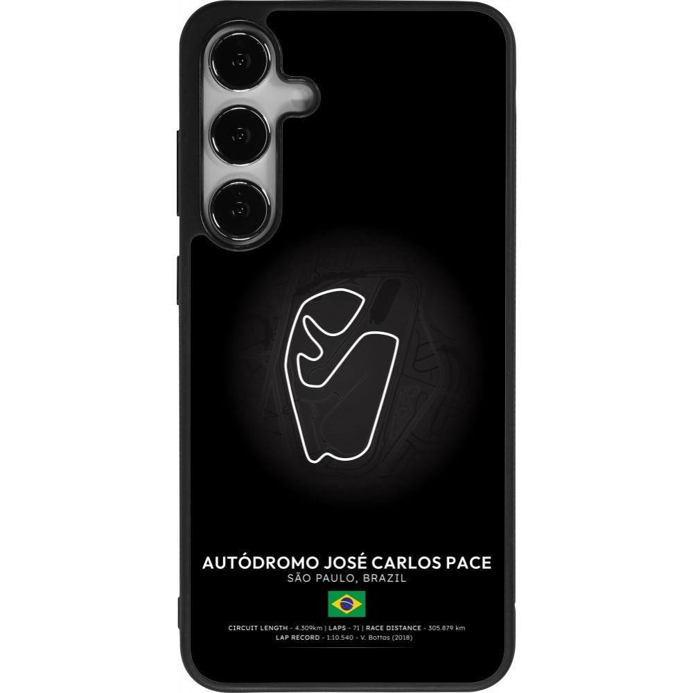 Coque Samsung Galaxy S24+ - Silicone rigide noir F1 Track 2025 Brazil