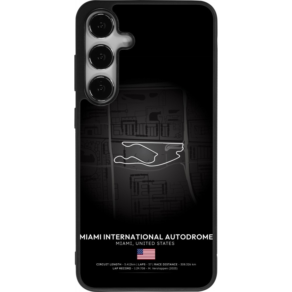 Coque Samsung Galaxy S24+ - Silicone rigide noir F1 Track 2025 Miami
