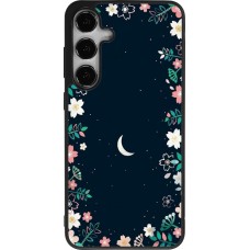 Coque Samsung Galaxy S24+ - Silicone rigide noir Flowers space
