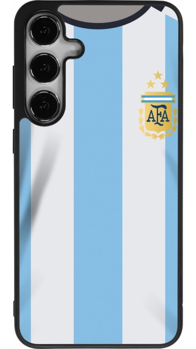 Coque Samsung Galaxy S24+ - Silicone rigide noir Maillot de football Argentine 2022 personnalisable