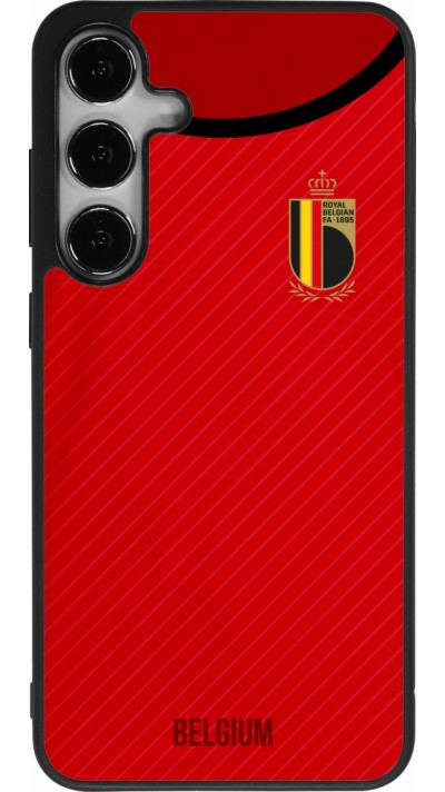 Coque Samsung Galaxy S24+ - Silicone rigide noir Maillot de football Belgique 2022 personnalisable