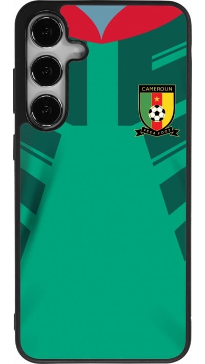Coque Samsung Galaxy S24+ - Silicone rigide noir Maillot de football Cameroun 2022 personnalisable
