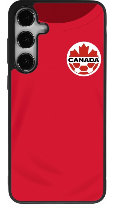 Coque Samsung Galaxy S24+ - Silicone rigide noir Maillot de football Canada 2022 personnalisable
