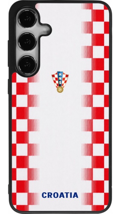 Coque Samsung Galaxy S24+ - Silicone rigide noir Maillot de football Croatie 2026 personnalisable