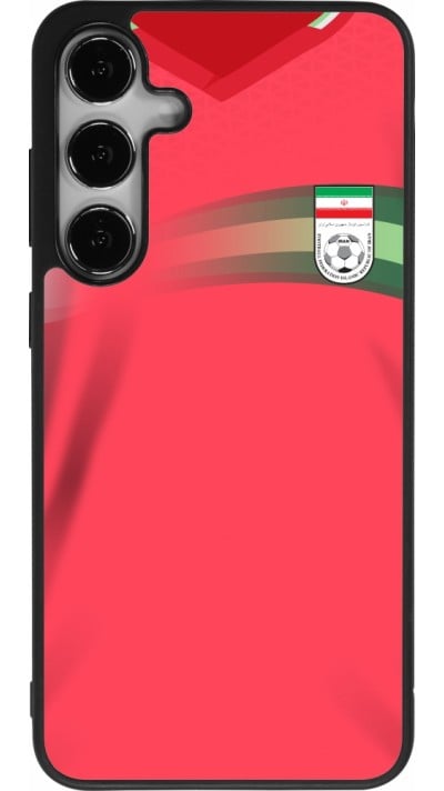 Coque Samsung Galaxy S24+ - Silicone rigide noir Maillot de football Iran 2022 personnalisable