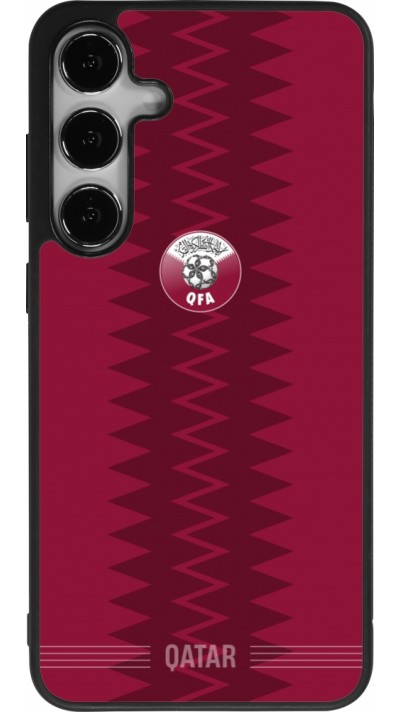 Coque Samsung Galaxy S24+ - Silicone rigide noir Maillot de football Qatar 2026 personnalisable