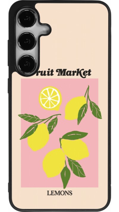 Coque Samsung Galaxy S24+ - Silicone rigide noir Fruit market lemons 2026