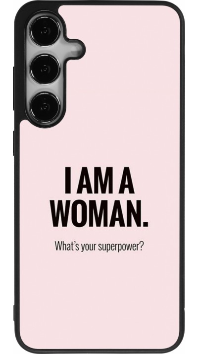 Coque Samsung Galaxy S24+ - Silicone rigide noir I am a woman