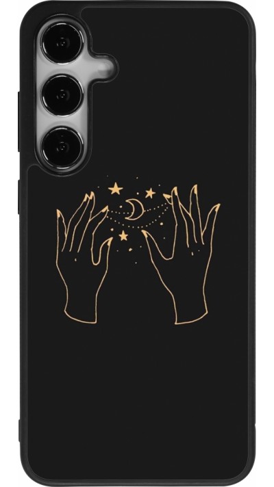 Coque Samsung Galaxy S24+ - Silicone rigide noir Grey magic hands