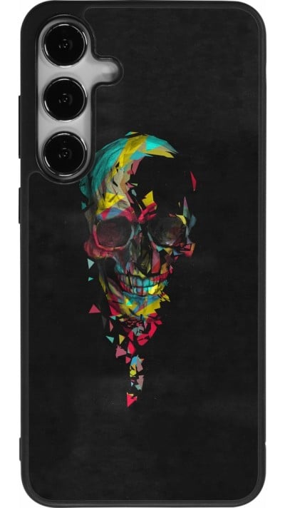Coque Samsung Galaxy S24+ - Silicone rigide noir Halloween 22 colored skull