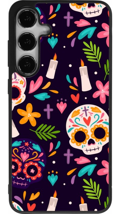 Coque Samsung Galaxy S24+ - Silicone rigide noir Halloween 2023 mexican style