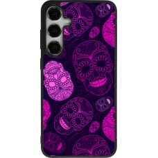Coque Samsung Galaxy S24+ - Silicone rigide noir Halloween 2023 pink skulls