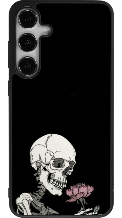 Samsung Galaxy S24+ Case Hülle - Silikon schwarz Halloween 2023 rose and skeleton