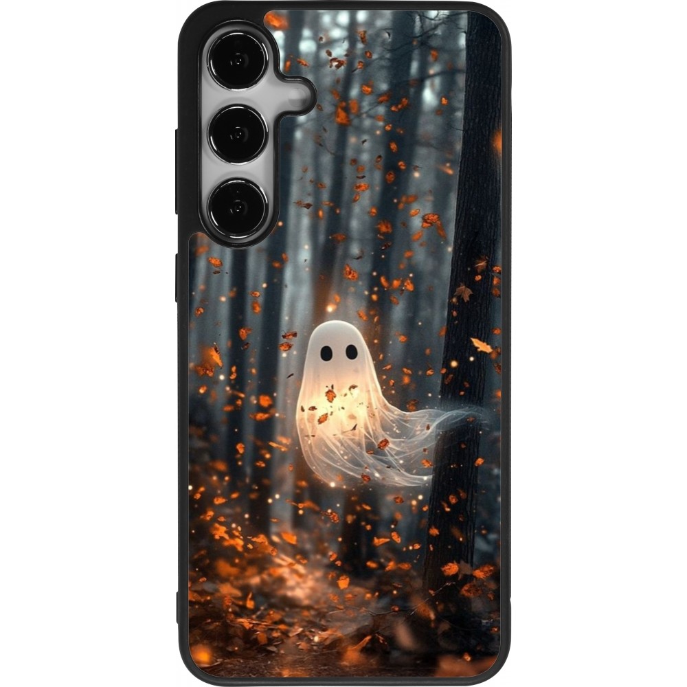 Samsung Galaxy S24+ Case Hülle - Silikon schwarz Halloween 2025 Ghost in the forest