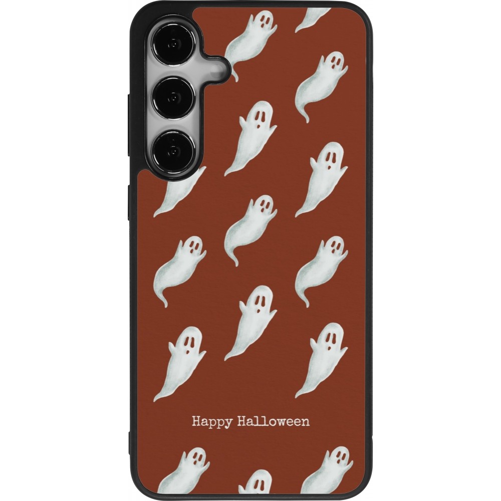 Samsung Galaxy S24+ Case Hülle - Silikon schwarz Halloween 2025 Pattern of ghosts