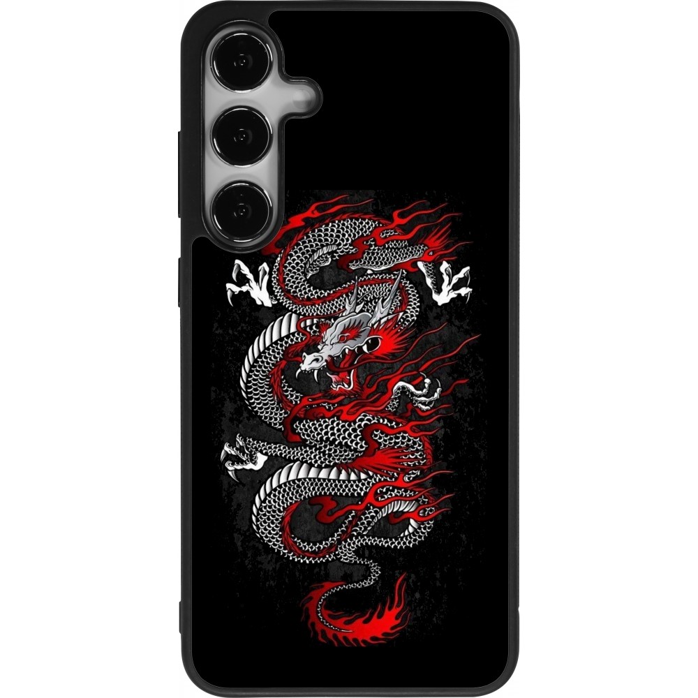 Samsung Galaxy S24+ Case Hülle - Silikon schwarz Japanese style Dragon Tattoo Red Black