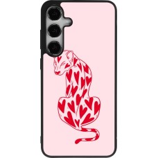 Samsung Galaxy S24+ Case Hülle - Silikon schwarz Leopard with hearts 2026