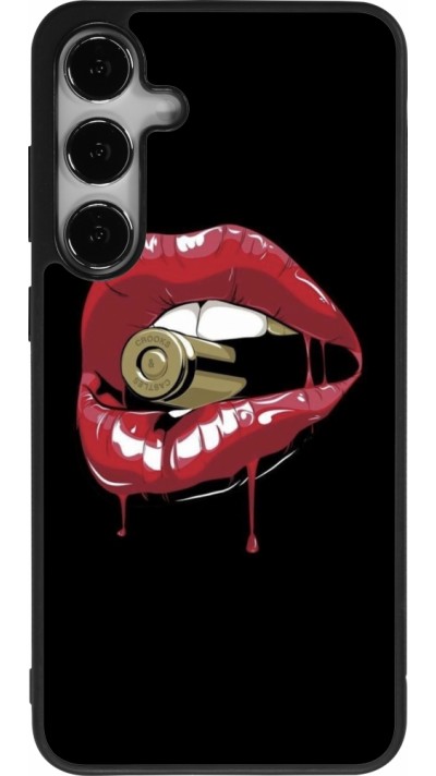 Coque Samsung Galaxy S24+ - Silicone rigide noir Lips bullet