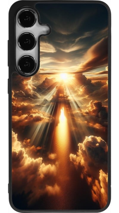 Coque Samsung Galaxy S24+ - Silicone rigide noir Lueur Céleste Zenith