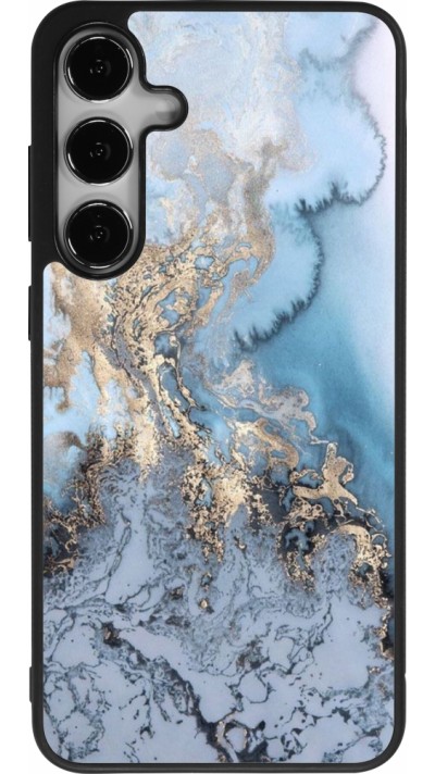 Samsung Galaxy S24+ Case Hülle - Silikon schwarz Marble 04