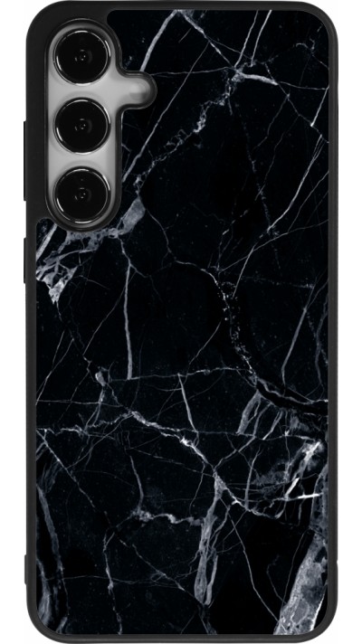 Coque Samsung Galaxy S24+ - Silicone rigide noir Marble Black 01