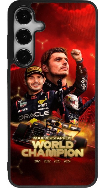 Coque Samsung Galaxy S24+ - Silicone rigide noir Max Verstappen Champion 2023