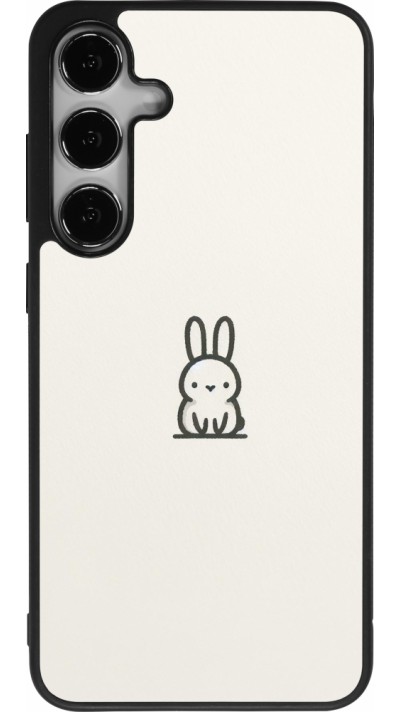 Coque Samsung Galaxy S24+ - Silicone rigide noir Minimal bunny cutie
