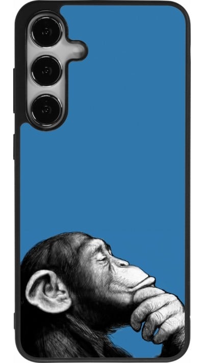 Coque Samsung Galaxy S24+ - Silicone rigide noir Monkey Pop Art