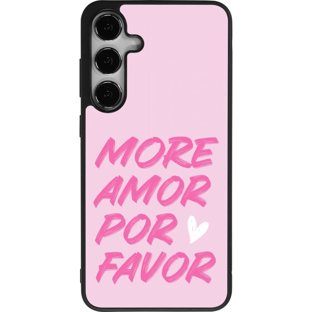 Coque Samsung Galaxy S24+ - Silicone rigide noir More amor porfavor
