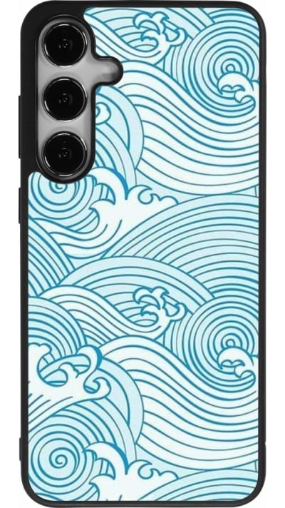 Coque Samsung Galaxy S24+ - Silicone rigide noir Ocean Waves