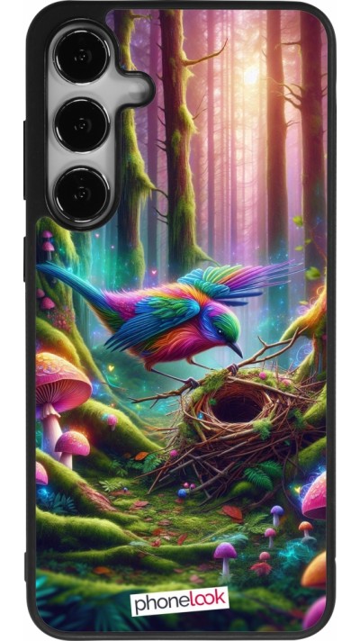 Samsung Galaxy S24+ Case Hülle - Silikon schwarz Vogel Nest Wald