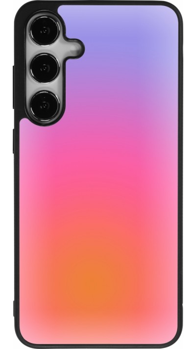 Coque Samsung Galaxy S24+ - Silicone rigide noir Orange Pink Blue Gradient
