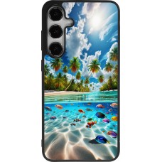 Coque Samsung Galaxy S24+ - Silicone rigide noir Plage Paradis